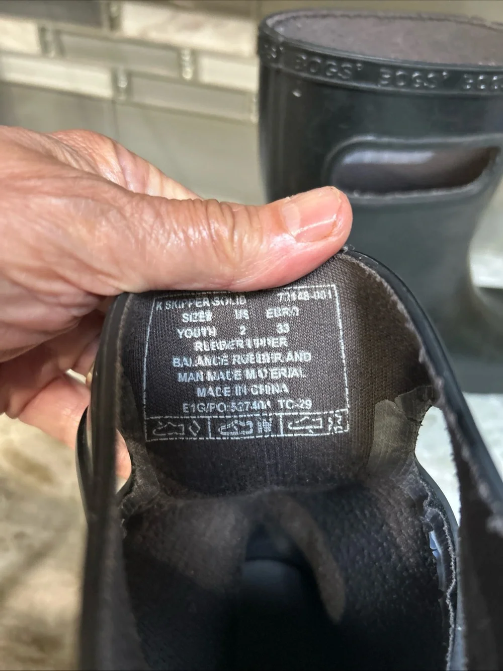Bogs Kids Skipper Waterproof Rain/ Snow Boots Black Unisex Sz 2
